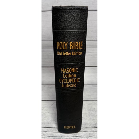 Masonic Edition Cyclopedic Indexed Holy Bible Red Letter Edition 1951 Hertel - Picture 3 of 6